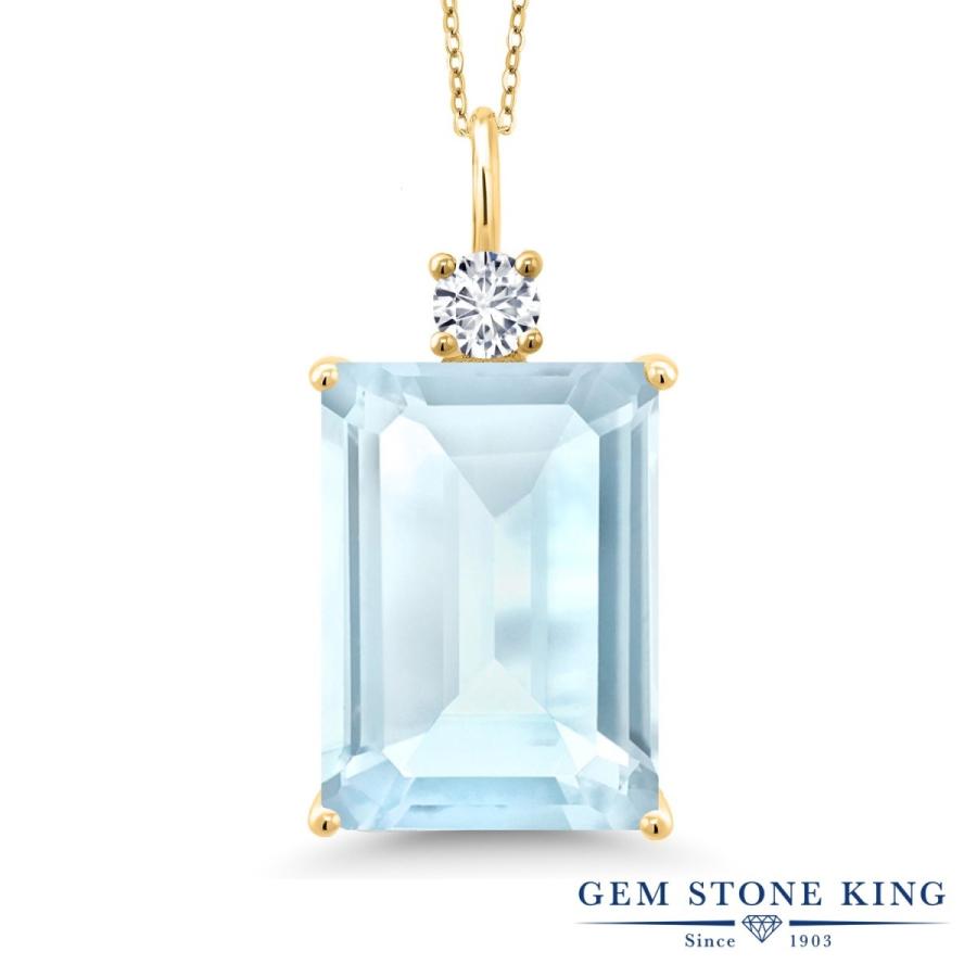 天然 スカイブルートパーズ ネックレス レディース イエローゴールド 加工 天然石 11月 誕生石 お守り 誕生日プレゼント 女性 ブランド