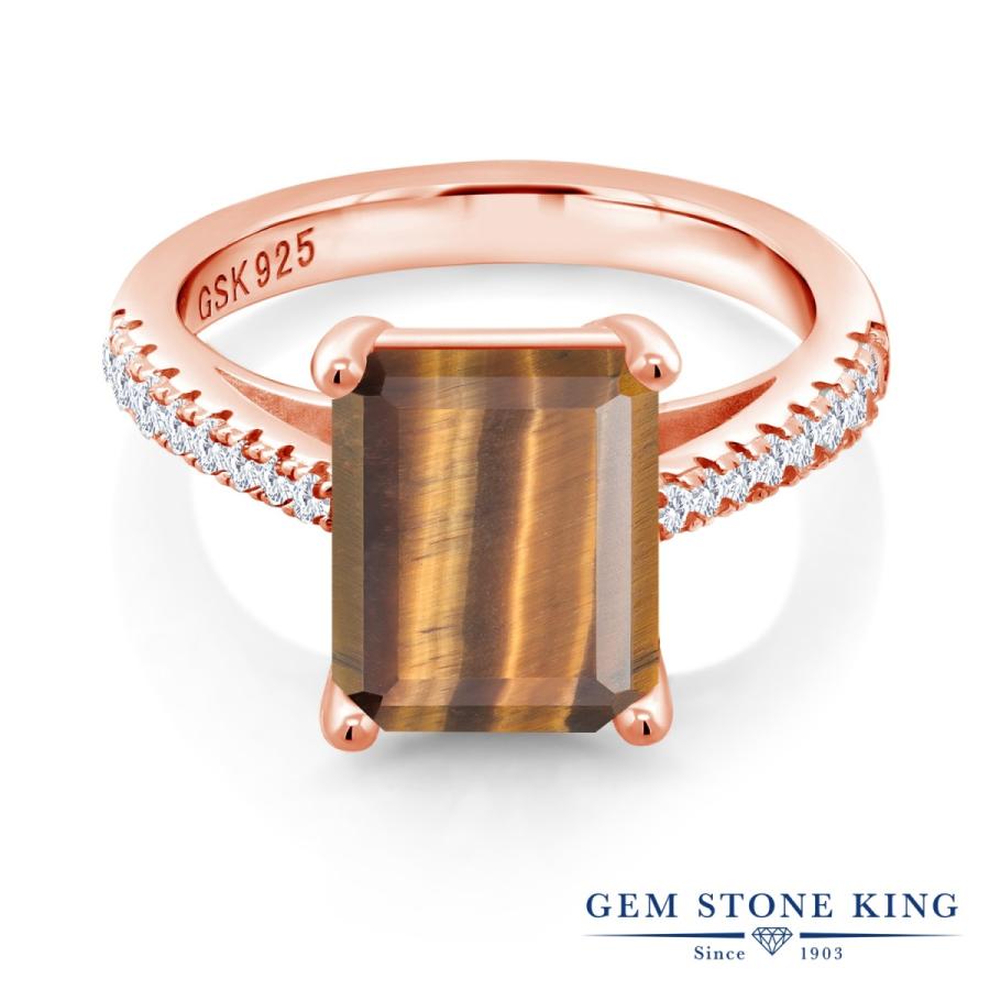 天然 タイガーアイ リング レディース 指輪 ピンクゴールド 加工 天然石 お守り ブランド