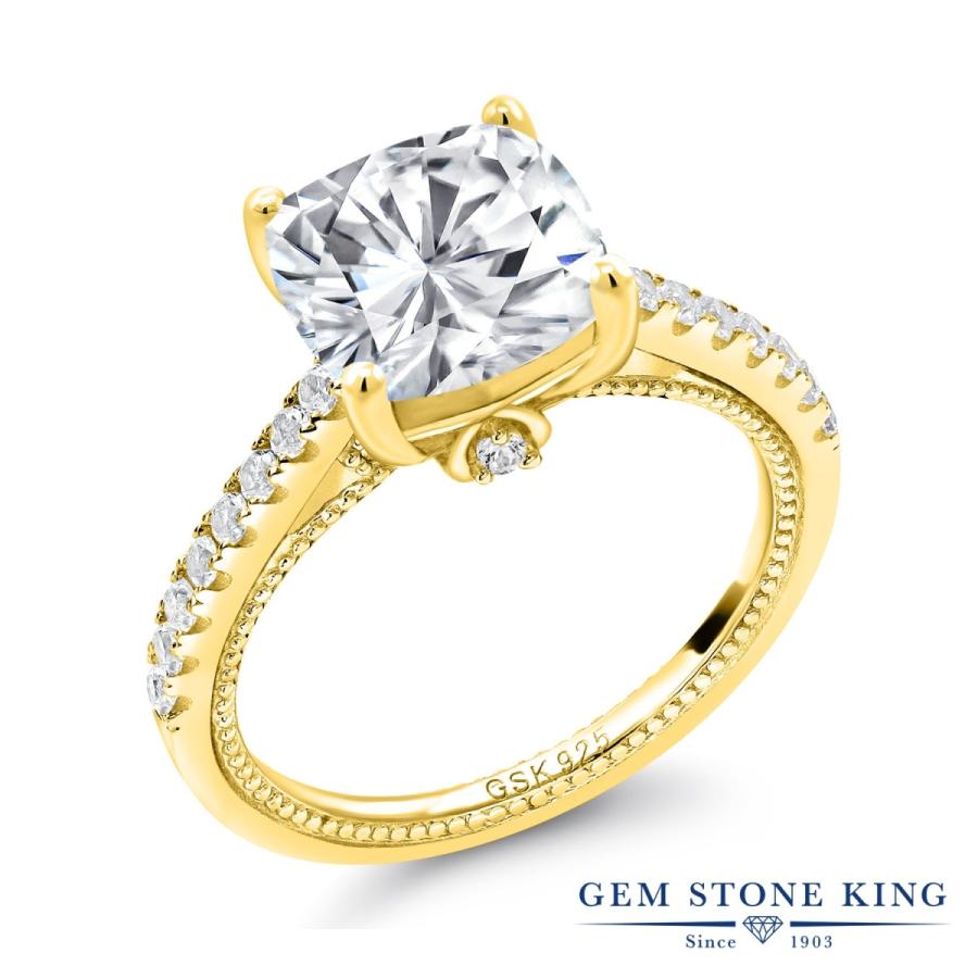 指輪 レディース リング モアサナイト イエローゴールド 加工 プレゼント 女性 ブランド