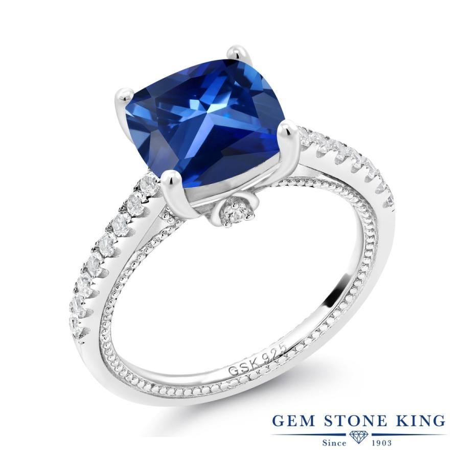 シンセティック サファイア リング レディース 指輪 9月 誕生石 お守り 誕生日プレゼント 女性 ブランド