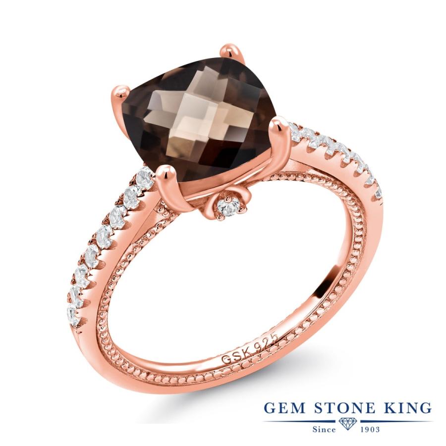 天然 スモーキークォーツ リング レディース 指輪 ピンクゴールド 加工 天然石 お守り ブランド