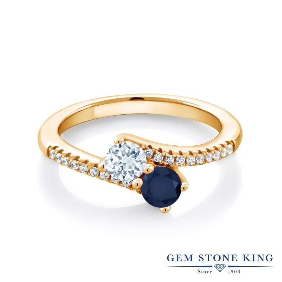 天然 アクアマリン リング レディース 指輪 イエローゴールド 加工 天然石 3月 誕生石 お守り 誕生日プレゼント 女性 ブランド