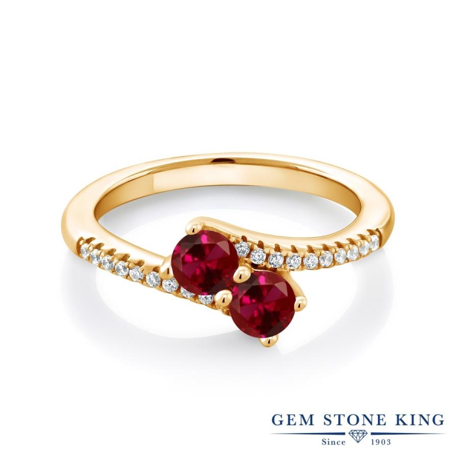 シンセティック ルビー リング レディース 指輪 イエローゴールド 加工 7月 誕生石 お守り 誕生日プレゼント 女性 ブランド