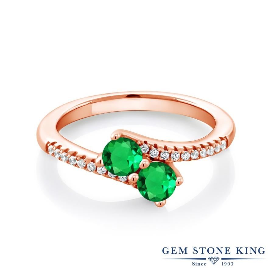 ナノ エメラルド リング レディース 指輪 ピンクゴールド 加工 ブランド