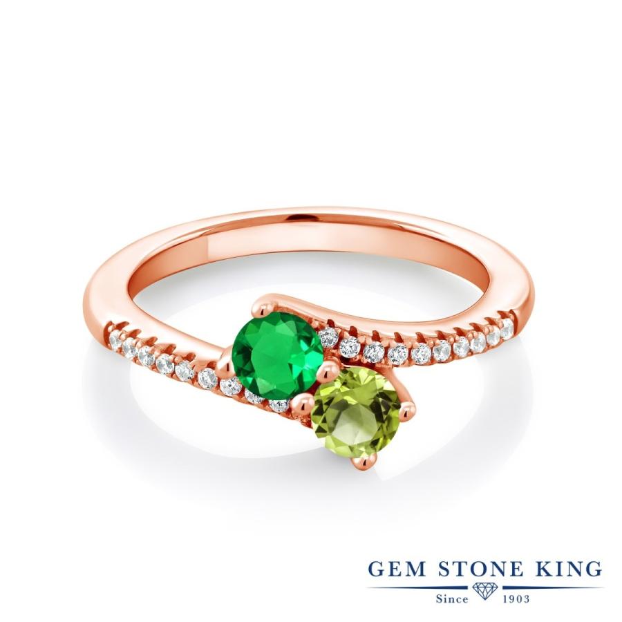 ナノ エメラルド リング レディース 指輪 ピンクゴールド 加工 ブランド