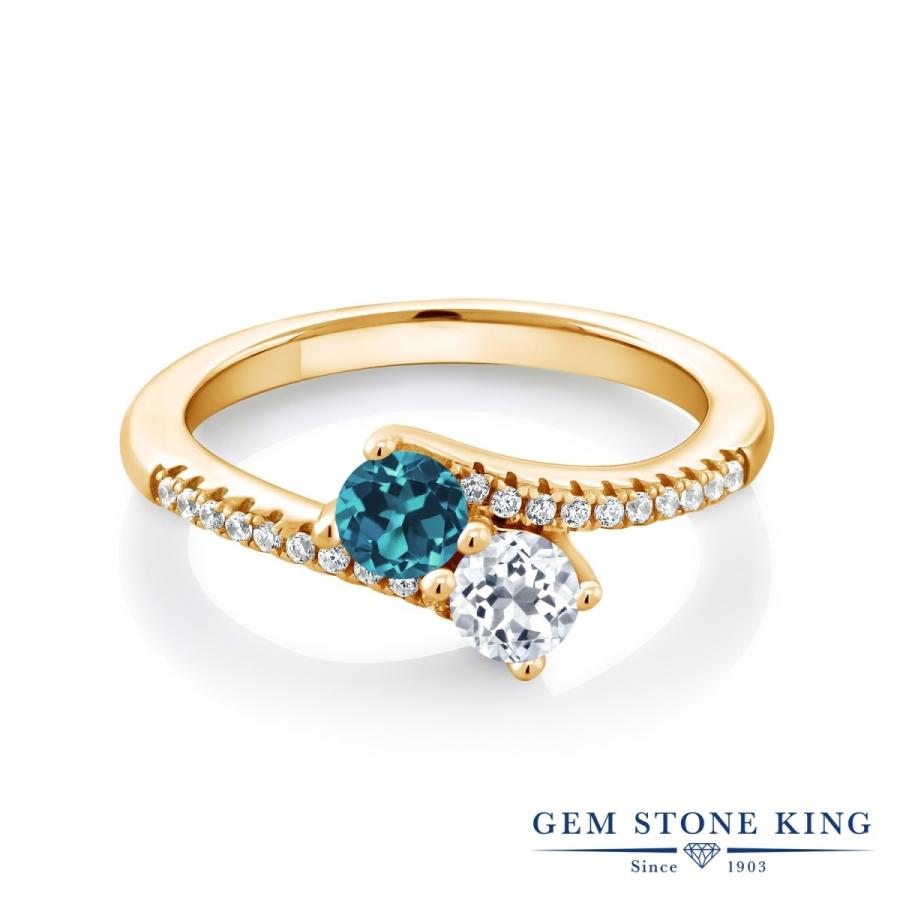 天然 ロンドンブルートパーズ リング レディース 指輪 イエローゴールド 加工 天然石 11月 誕生石 お守り 誕生日プレゼント 女性 ブランド