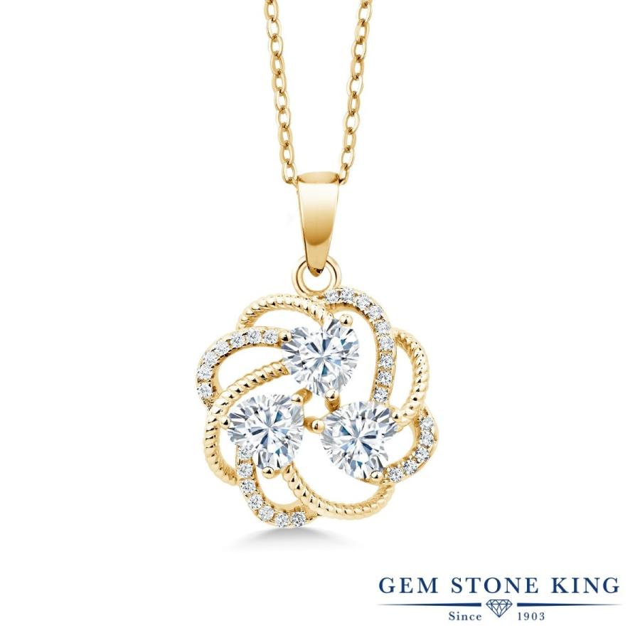 モアサナイト ネックレス レディース イエローゴールド 加工 Forever Brilliant プレゼント 女性 ブランド