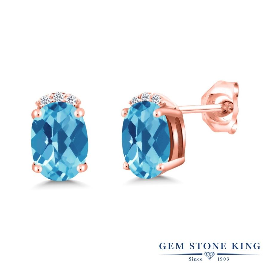 天然 スイスブルートパーズ ピアス レディース ピンクゴールド 加工 天然石 11月 誕生石 お守り 誕生日プレゼント 女性 アレルギー対応 ブランド