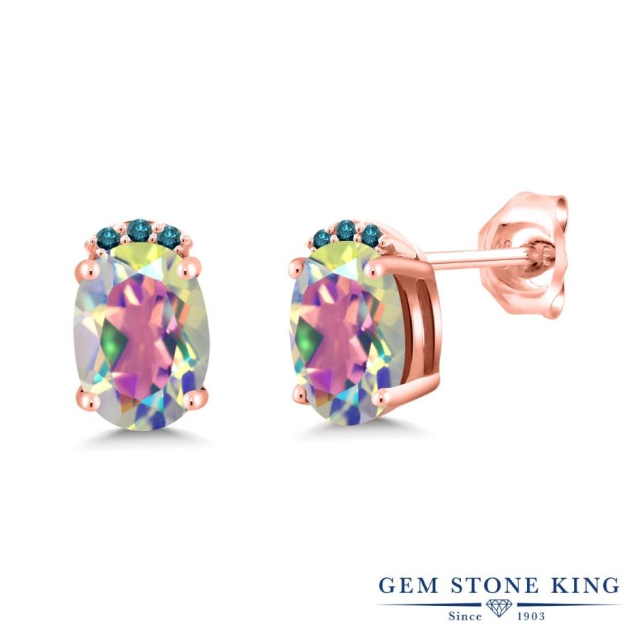 天然 ミスティック トパーズ ピアス レディース ピンクゴールド 加工 天然石 お守り アレルギー対応 ブランド