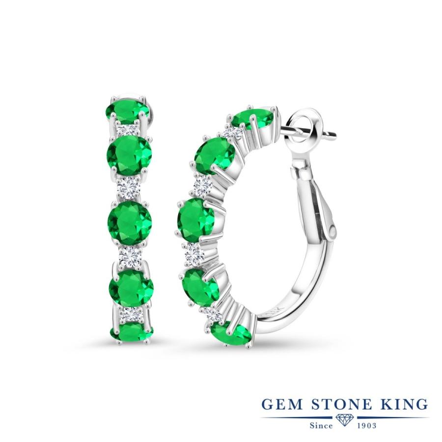 ナノ エメラルド フープピアス レディース アレルギー対応 ブランド