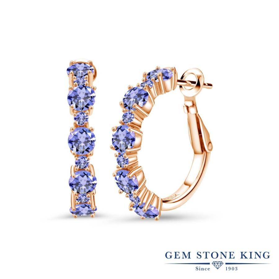 大注目 天然石 タンザナイト ピアス レディース ピンクゴールド 加工 フープ 12月 ピンクゴールド 12月 天然石 誕生石 金属アレルギー対応 伊豆長岡町 70fbe45c Studio J Co