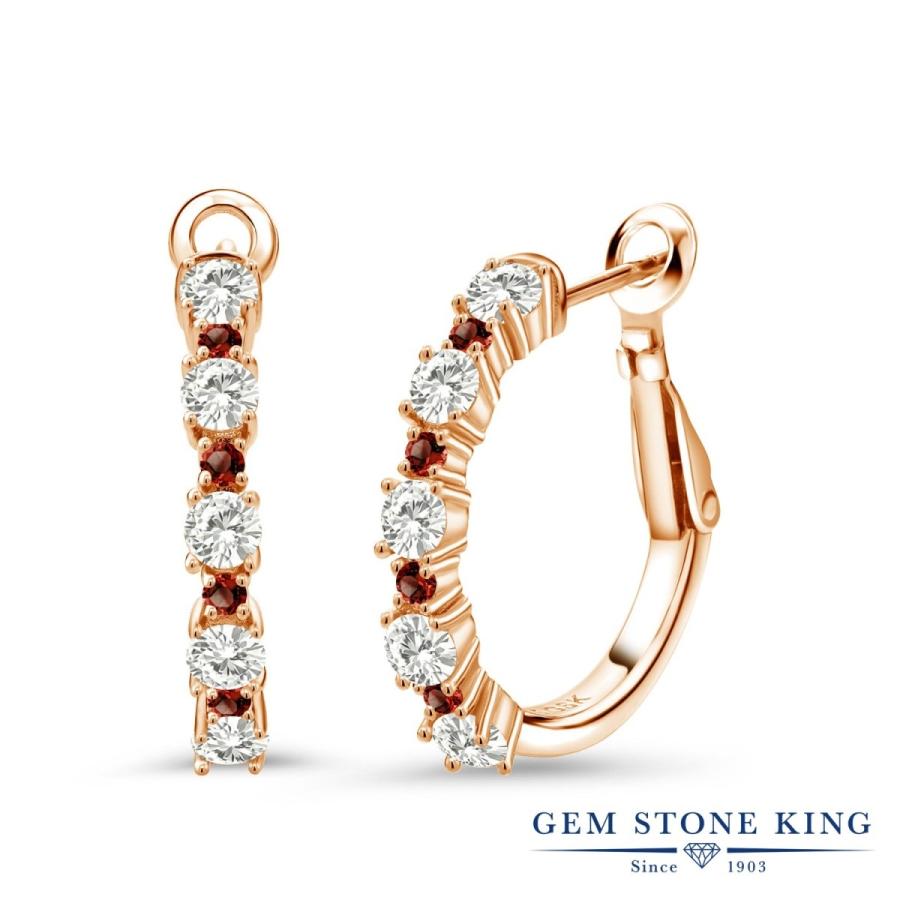 モアサナイト フープピアス レディース ピンクゴールド 加工 Forever Classic プレゼント 女性 アレルギー対応 ブランド