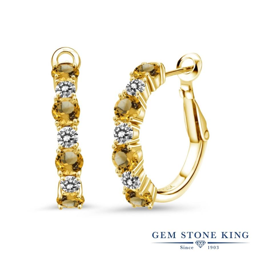 天然 シトリン ピアス レディース イエローゴールド 加工 天然石 11月 誕生石 ブランド