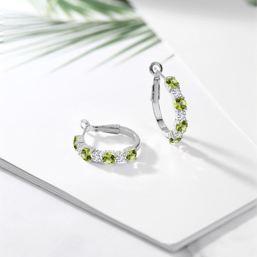 天然 ペリドット ピアス レディース 天然石 8月 誕生石 ブランド 4mm 3mm