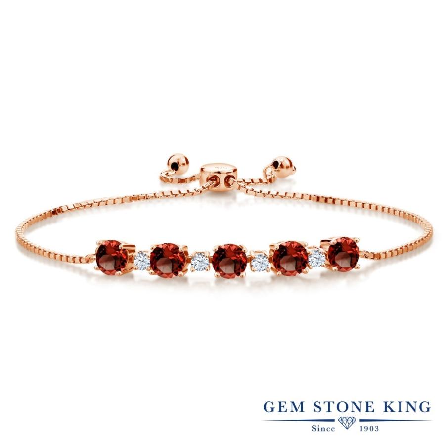 天然 ガーネット ブレスレット レディース ピンクゴールド 加工 天然石 1月 誕生石 お守り 誕生日プレゼント 女性 40代 50代 ブランド