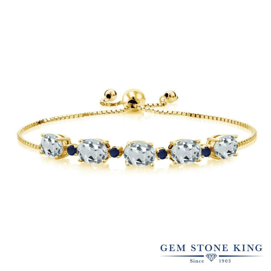 天然 アクアマリン ブレスレット レディース イエローゴールド 加工 天然石 3月 誕生石 お守り 誕生日プレゼント 女性 40代 50代 ブランド