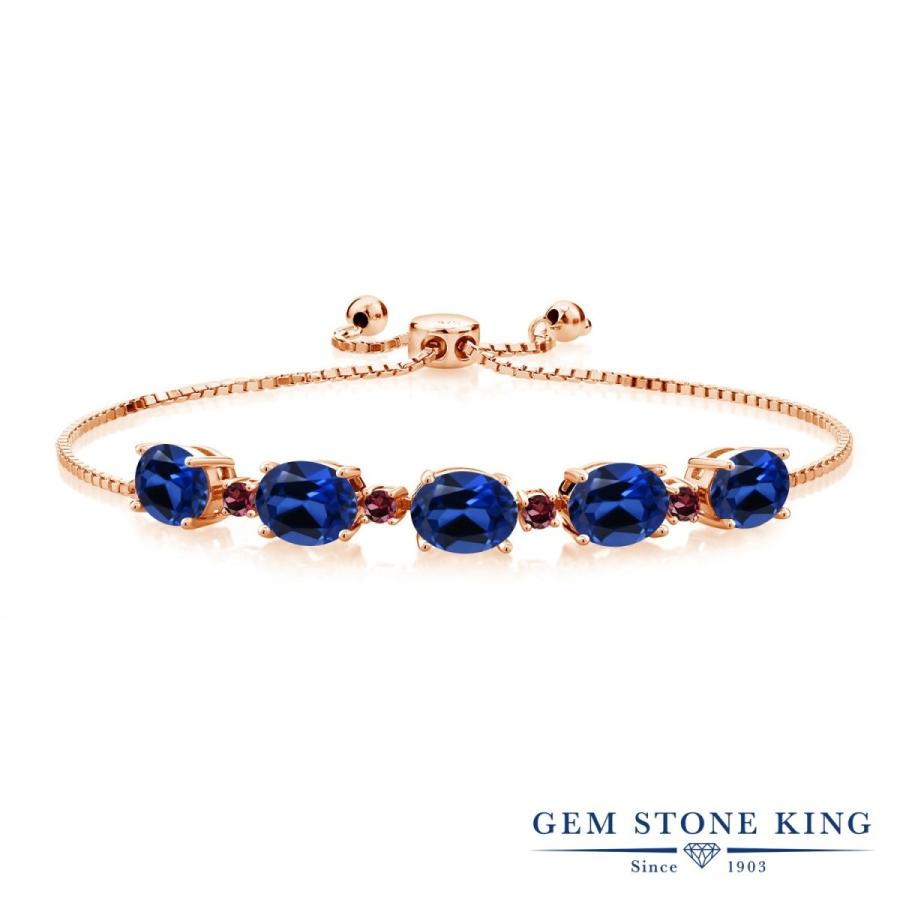 シンセティック サファイア ブレスレット レディース ピンクゴールド 加工 9月 誕生石 お守り 誕生日プレゼント 女性 40代 50代 ブランド