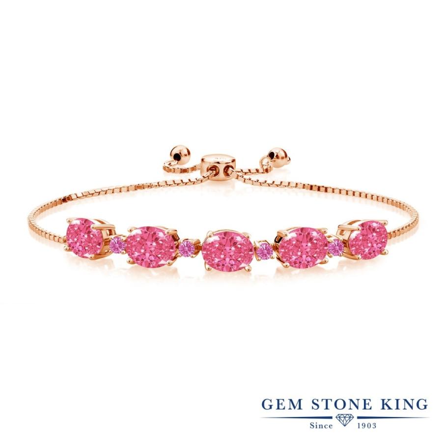 ファンシーピンク ジルコニア ブレスレット レディース ピンクゴールド 加工 CZ プレゼント 女性 40代 50代 ブランド