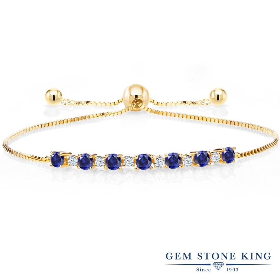 シンセティック サファイア ブレスレット レディース イエローゴールド 加工 9月 誕生石 お守り 誕生日プレゼント 女性 40代 50代 ブランド