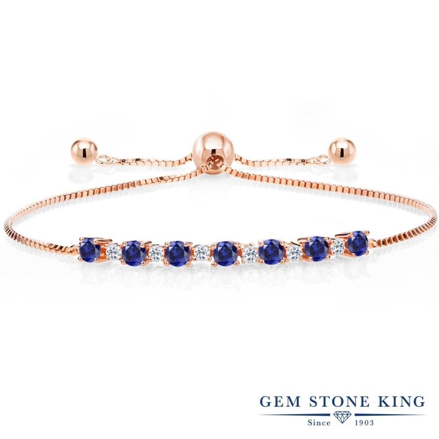 シンセティック サファイア ブレスレット レディース ピンクゴールド 加工 9月 誕生石 お守り 誕生日プレゼント 女性 40代 50代 ブランド