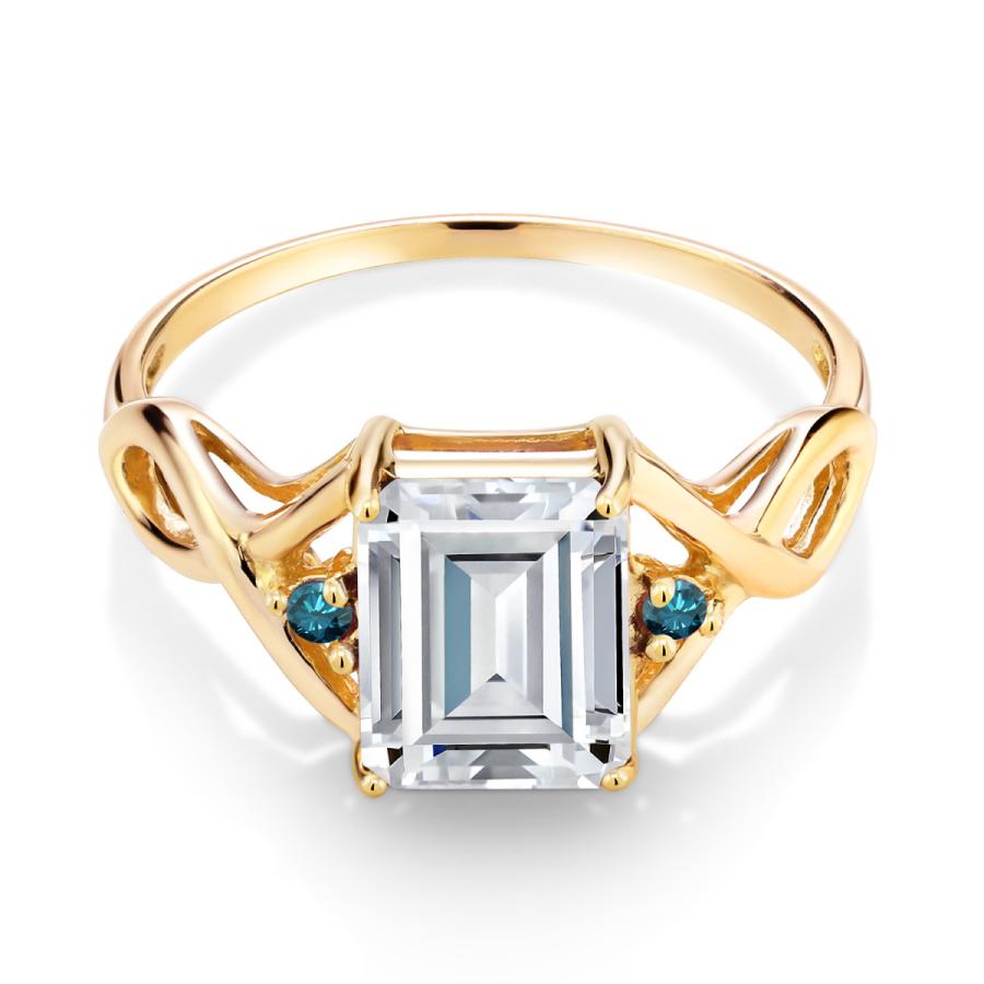 指輪 レディース リング モアサナイト イエローゴールド 加工 プレゼント 女性 ブランド モアサナイト Gem Stone King 2mm