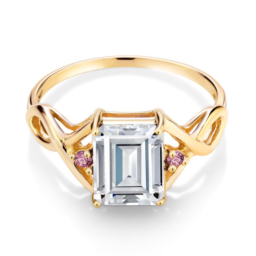 指輪 レディース リング モアサナイト イエローゴールド 加工 プレゼント 女性 ブランド モアサナイト Gem Stone King 2mm