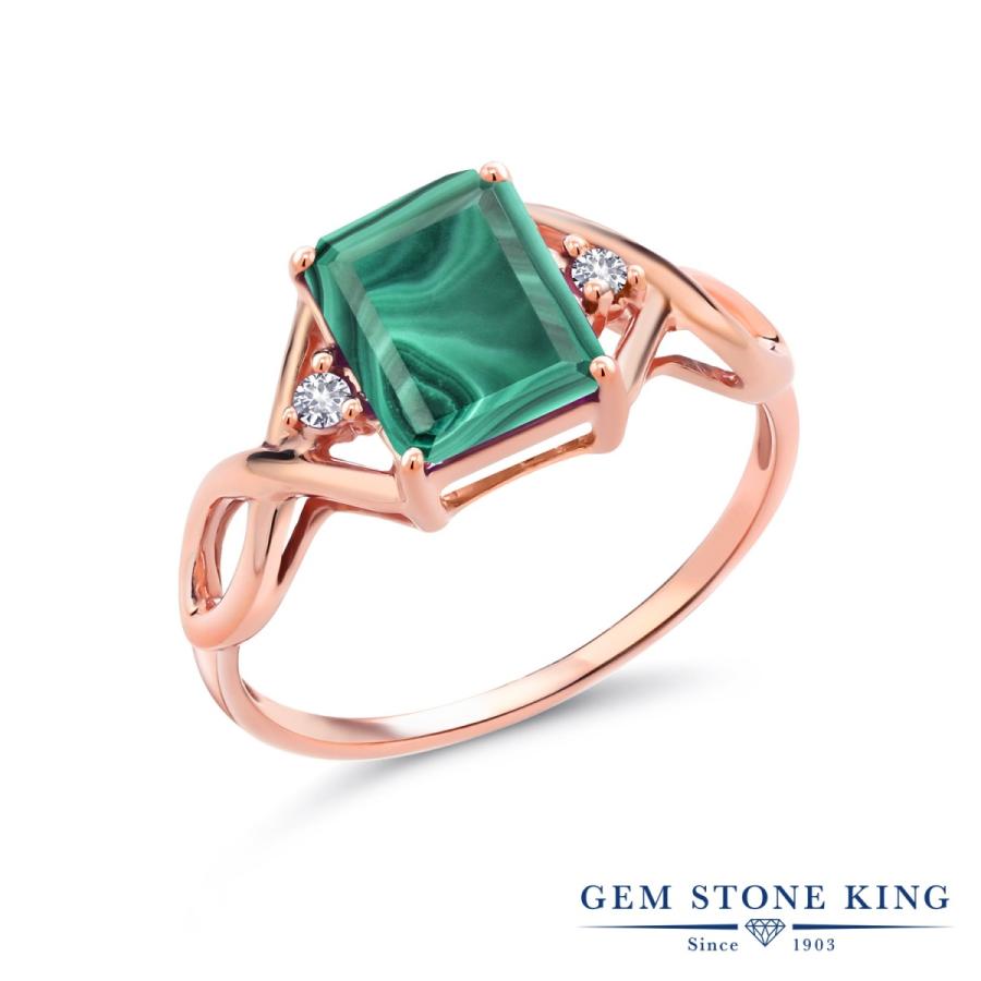 天然 マラカイト リング レディース 指輪 ピンクゴールド 加工 天然石 お守り ブランド