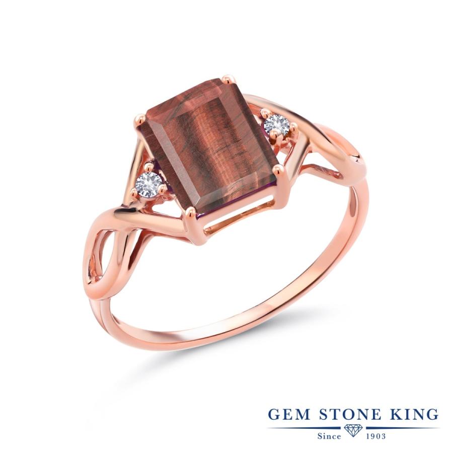 天然 タイガーアイ リング レディース 指輪 ピンクゴールド 加工 天然石 お守り ブランド