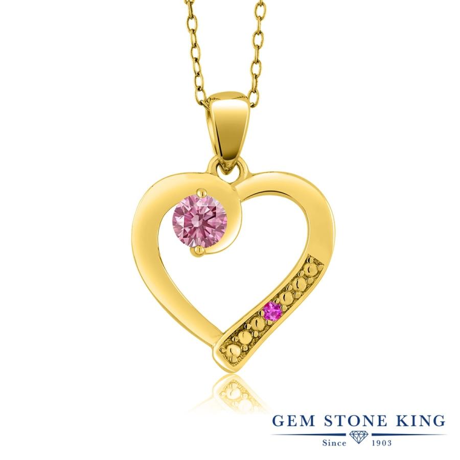 ラボグロウン ピンクダイヤモンド ネックレス レディース イエロー