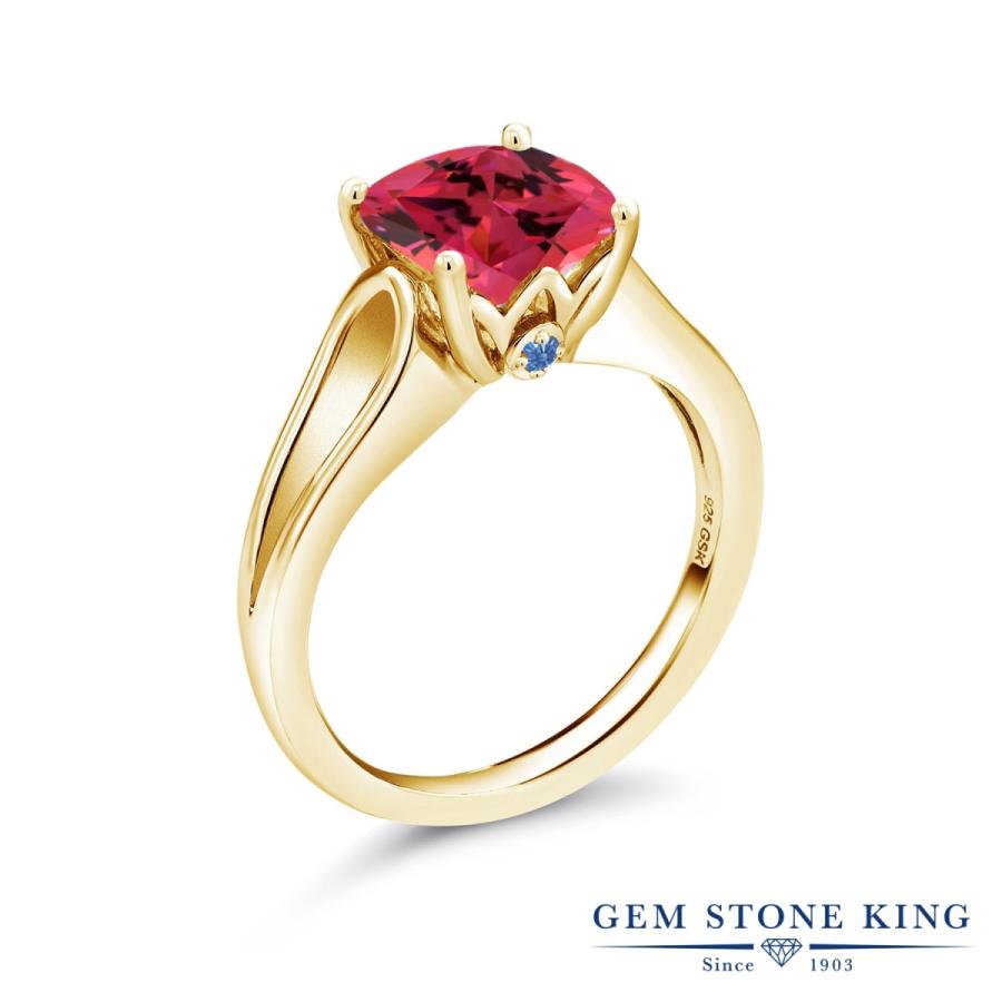 ファンシーピンク ジルコニア リング レディース 指輪 イエローゴールド 加工 CZ プレゼント 女性 ブランド