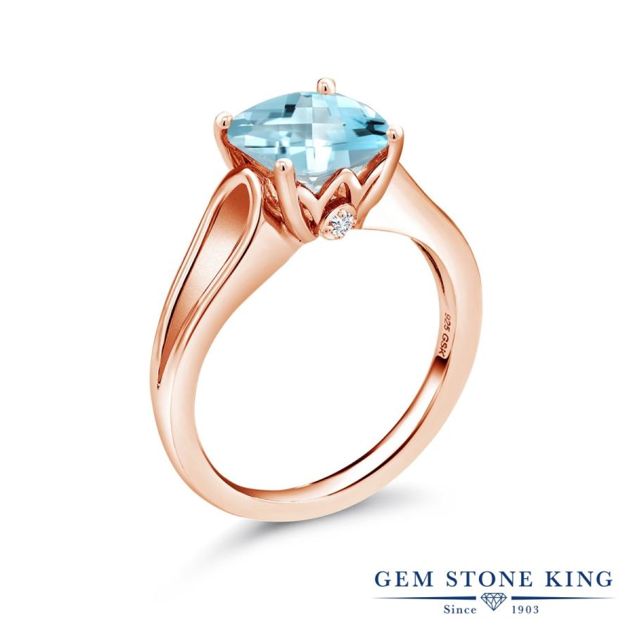 天然 スカイブルートパーズ リング レディース 指輪 ピンクゴールド 加工 天然石 11月 誕生石 お守り 誕生日プレゼント 女性 ブランド