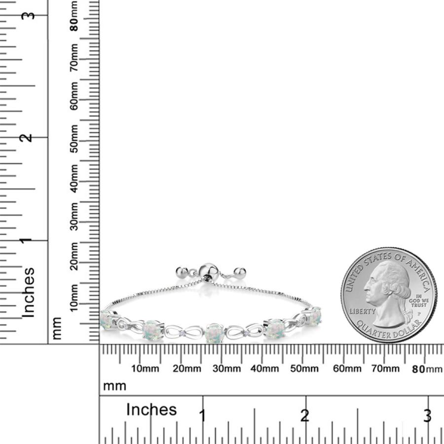 シミュレイテッド ホワイトオパール ブレスレット レディース 10月 誕生石 お守り 誕生日プレゼント 女性 40代 50代 ブランド｜gemstoneking｜02