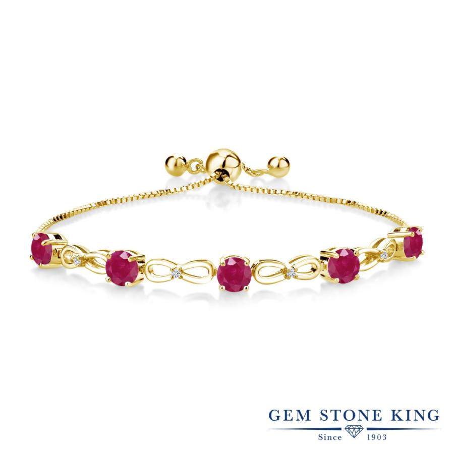 天然 ルビー ブレスレット レディース イエローゴールド 加工 天然石 7月 誕生石 お守り 誕生日プレゼント 女性 40代 50代 ブランド