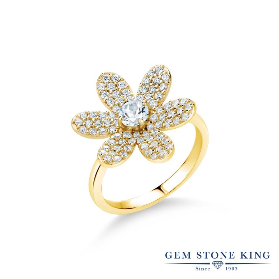 天然 アクアマリン リング レディース 指輪 イエローゴールド 加工 天然石 3月 誕生石 お守り 誕生日プレゼント 女性 ブランド