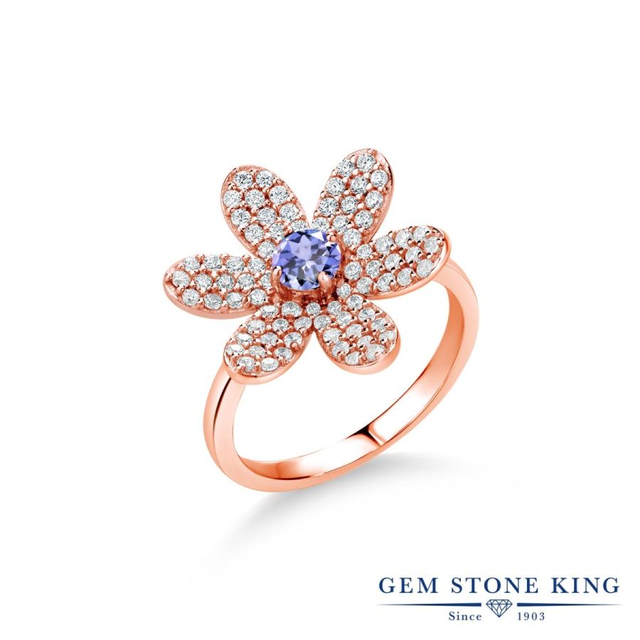 天然 タンザナイト リング レディース 指輪 ピンクゴールド 加工 天然石 12月 誕生石 お守り 誕生日プレゼント 女性 ブランド