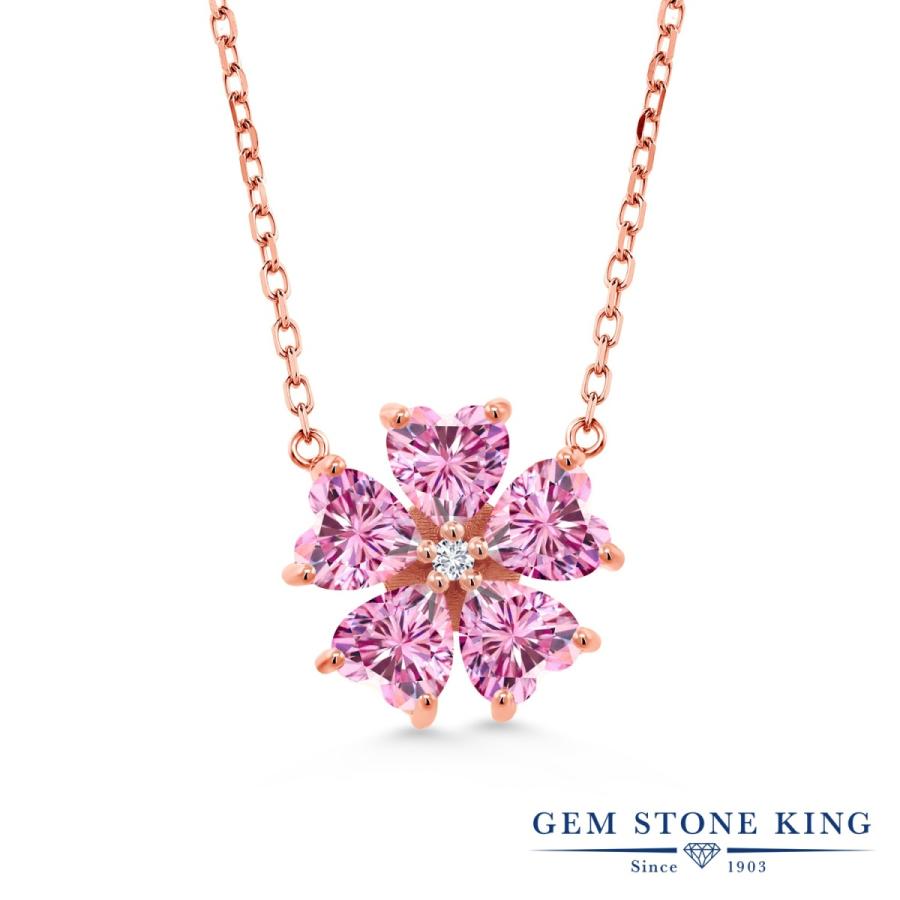 ピンク モアサナイト ネックレス レディース ピンクゴールド 加工 プレゼント 女性 ブランド