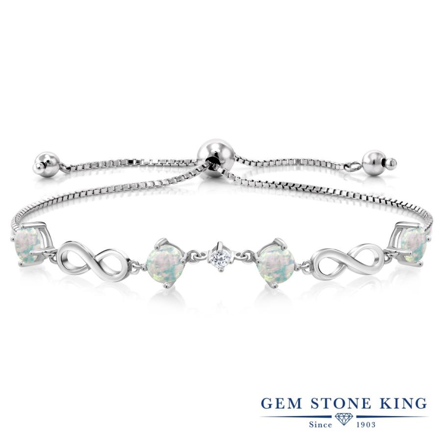 シミュレイテッド ホワイトオパール ブレスレット レディース 10月 誕生石 お守り 誕生日プレゼント 女性 40代 50代 ブランド