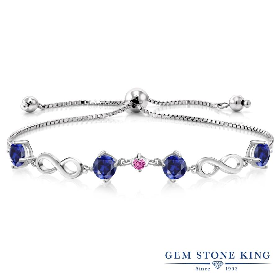 シンセティック サファイア ブレスレット レディース 9月 誕生石 お守り 誕生日プレゼント 女性 40代 50代 ブランド