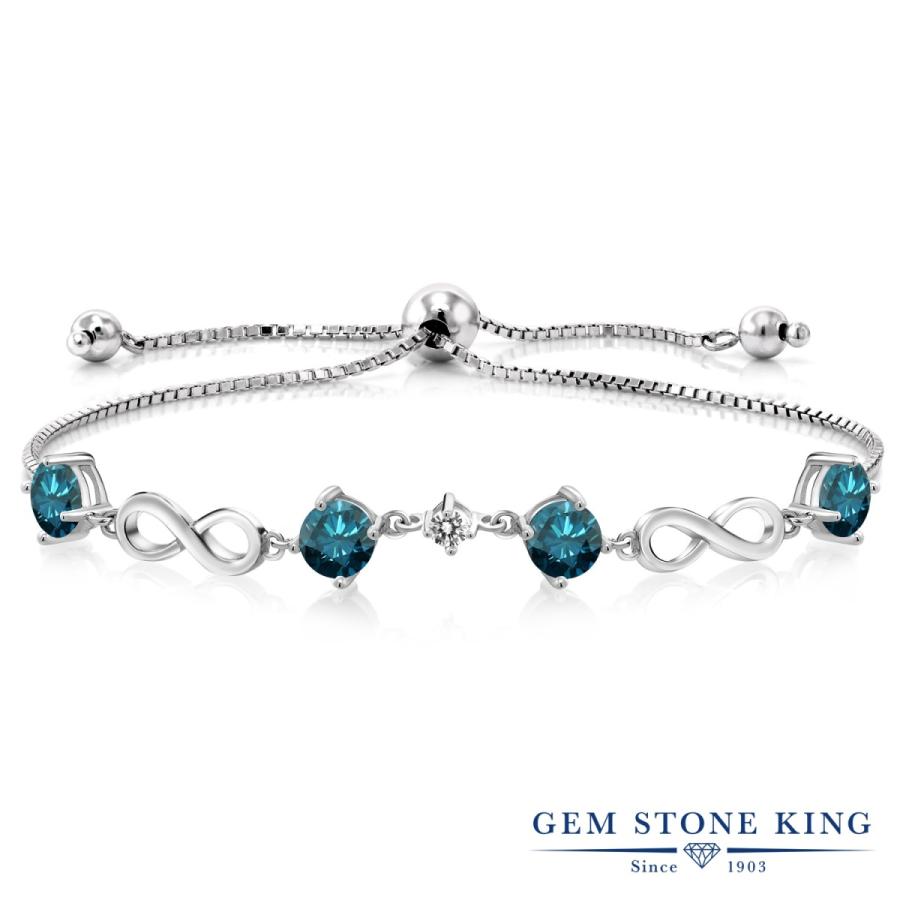 ブレスレット レディース 天然 ブルーダイヤモンド 天然石 4月 誕生石 クリスマスプレゼント 妻 彼女 Mgz 1712 Rd Di Bl Di W Ss Gem Stone King 通販 Yahoo ショッピング