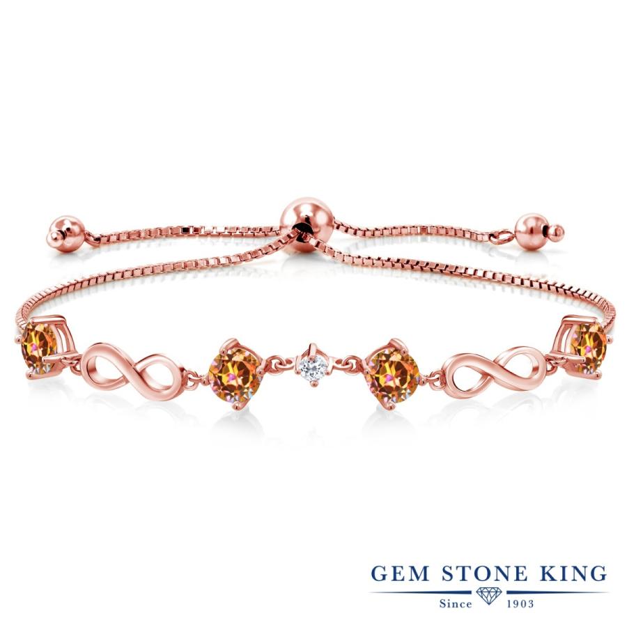 天然 ミスティック トパーズ ブレスレット レディース ピンクゴールド 加工 天然石 お守り 40代 50代 ブランド