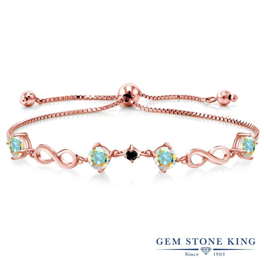 天然 ミスティック トパーズ ブレスレット レディース ピンクゴールド 加工 天然石 お守り 40代 50代 ブランド