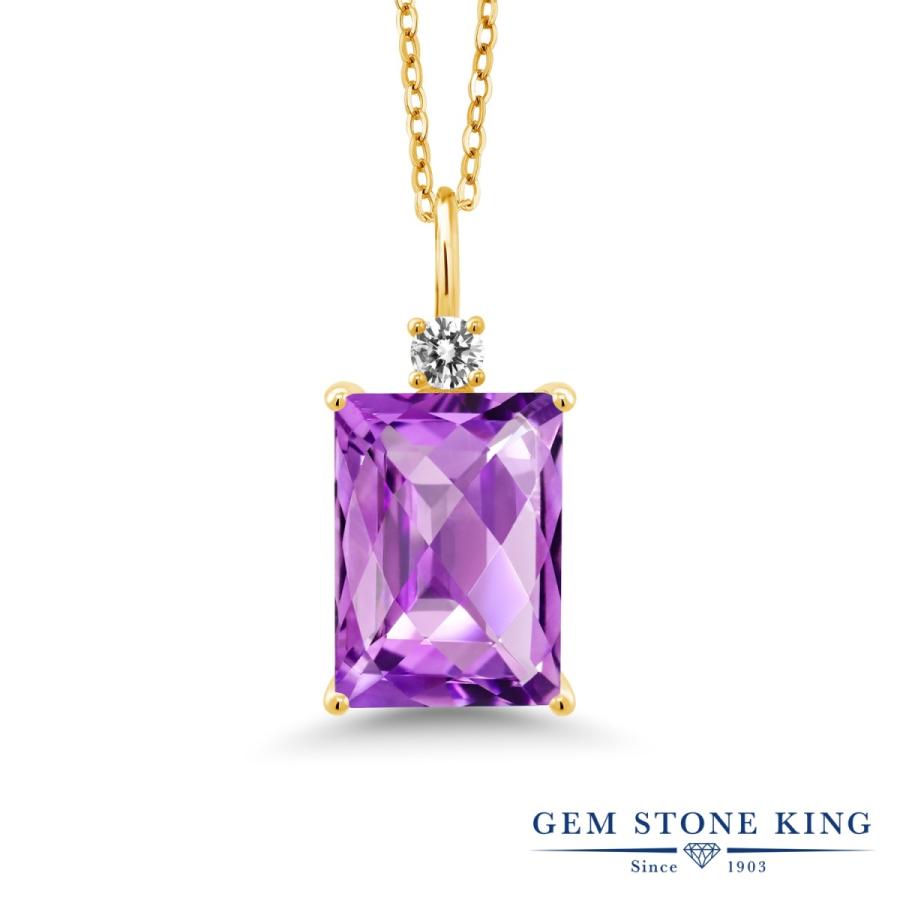天然 アメジスト ネックレス レディース イエローゴールド 加工 天然石 2月 誕生石 お守り 誕生日プレゼント 女性 ブランド