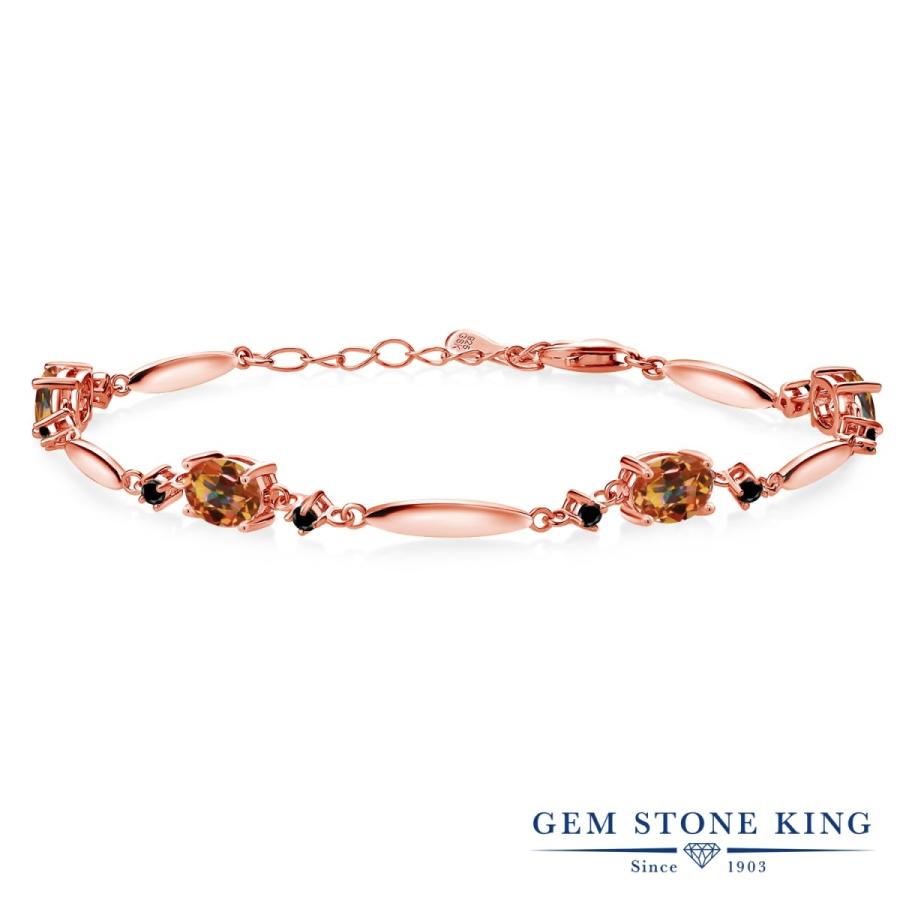 天然 ミスティック トパーズ ブレスレット レディース ピンクゴールド 加工 天然石 お守り 40代 50代 ブランド