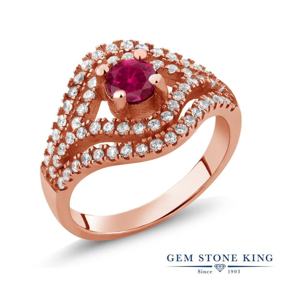 シンセティック ルビー リング レディース 指輪 ピンクゴールド 加工 7月 誕生石 お守り 誕生日プレゼント 女性 ブランド