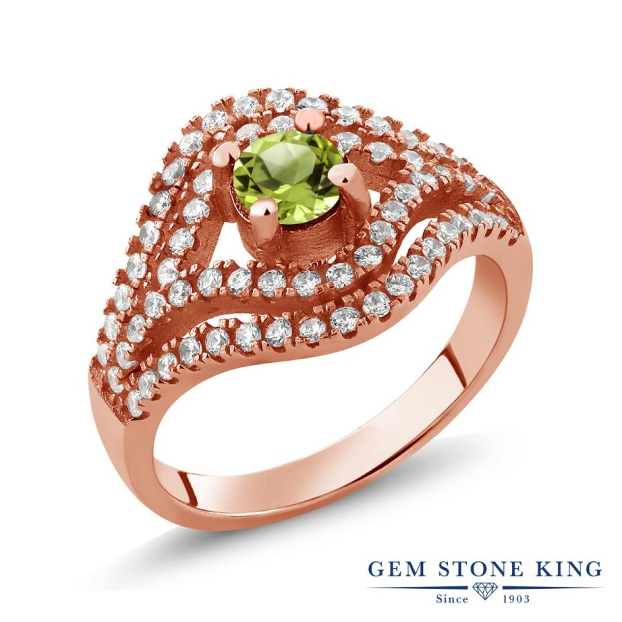 天然 ペリドット リング レディース 指輪 ピンクゴールド 加工 天然石 8月 誕生石 お守り 誕生日プレゼント 女性 ブランド