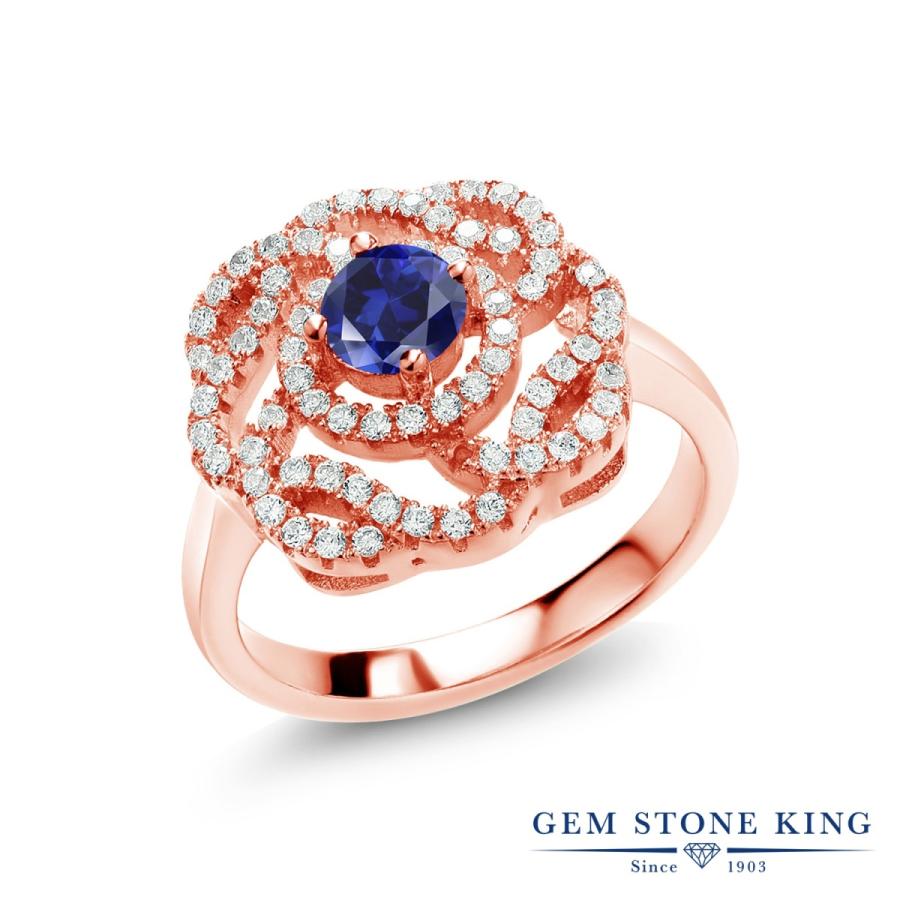 シンセティック サファイア リング レディース 指輪 ピンクゴールド 加工 9月 誕生石 お守り 誕生日プレゼント 女性 ブランド