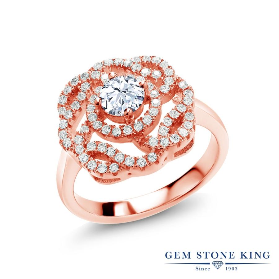 ホワイト ジルコニア リング レディース 指輪 ピンクゴールド 加工 CZ プレゼント 女性 ブランド