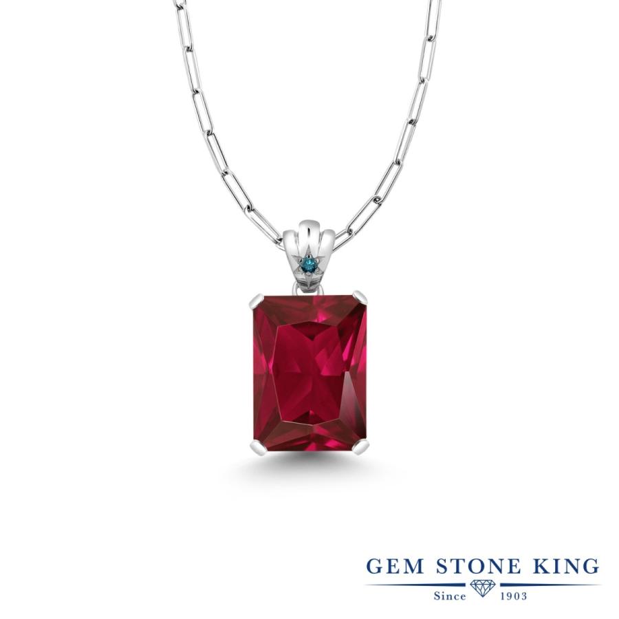 合成 ルビー ネックレス レディース 7月 誕生石 ブランド Mgz 1768 Oct Cr R Di Bl Ss Gem Stone King 通販 Yahoo ショッピング