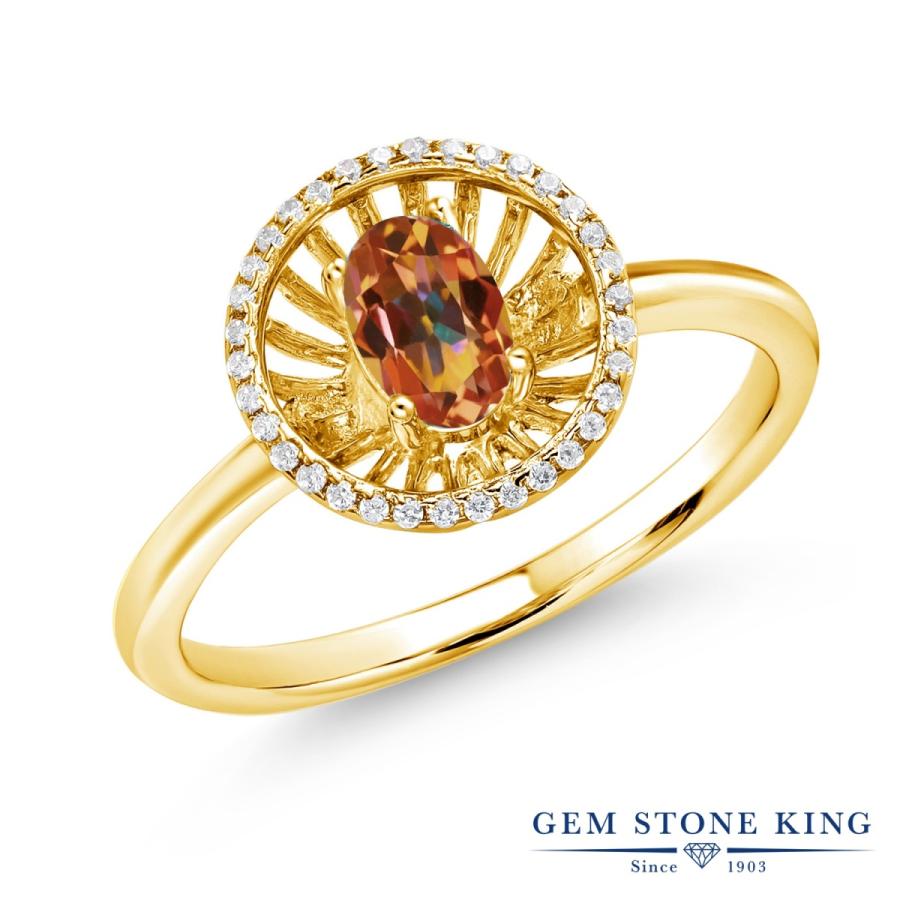 天然 ミスティック トパーズ リング レディース 指輪 イエローゴールド 加工 天然石 お守り ブランド