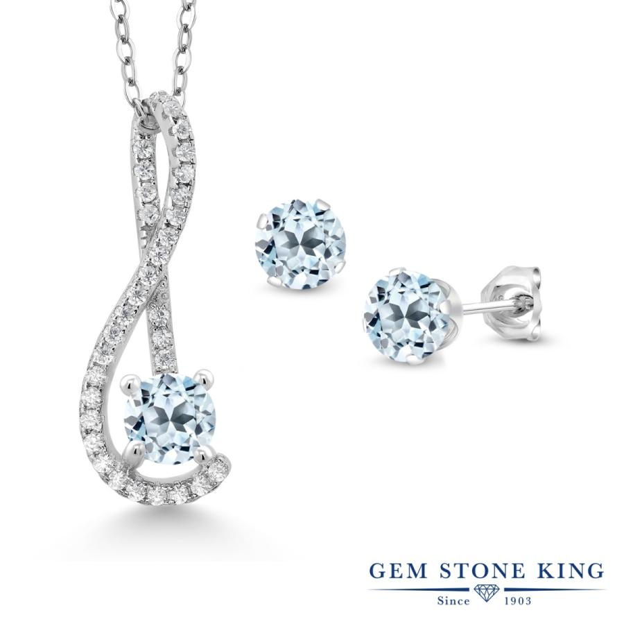 天然 スカイブルートパーズ ネックレス ピアス セット レディース 天然石 11月 誕生石 お守り 誕生日プレゼント 女性